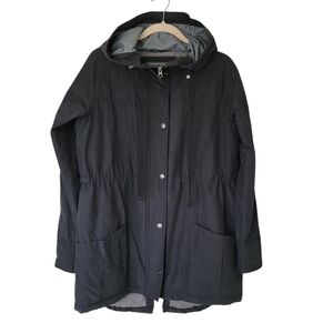 Plenty PGD Black Anorack Jacket Water Resistant Hood Quilted Lining